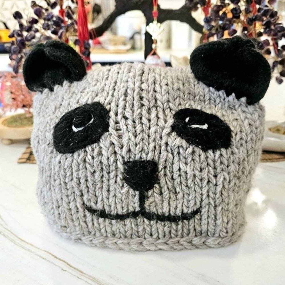 Cute Hand Made Crochet Panda Hat